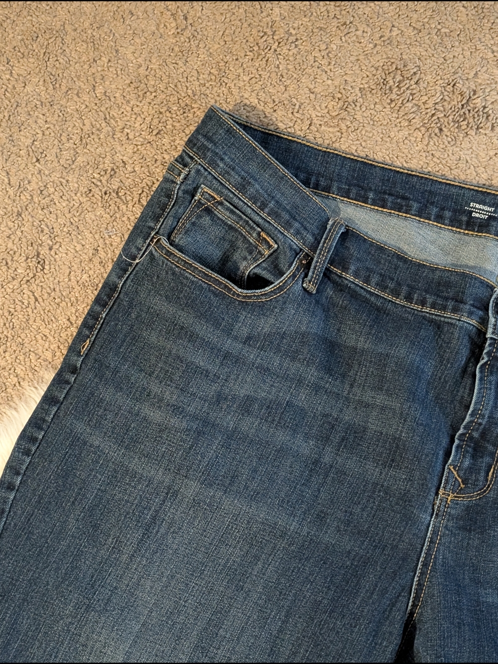 Old Navy Medium Dark Blue Straight Leg High Rise Jeans Size 18 - Picture 4 of 12
